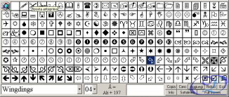 Mappa caratteri ottimizzata Mappina
